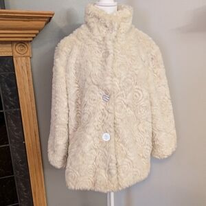 DollHouse Outerwear Women's Cream Faux Fur Coat Size XL